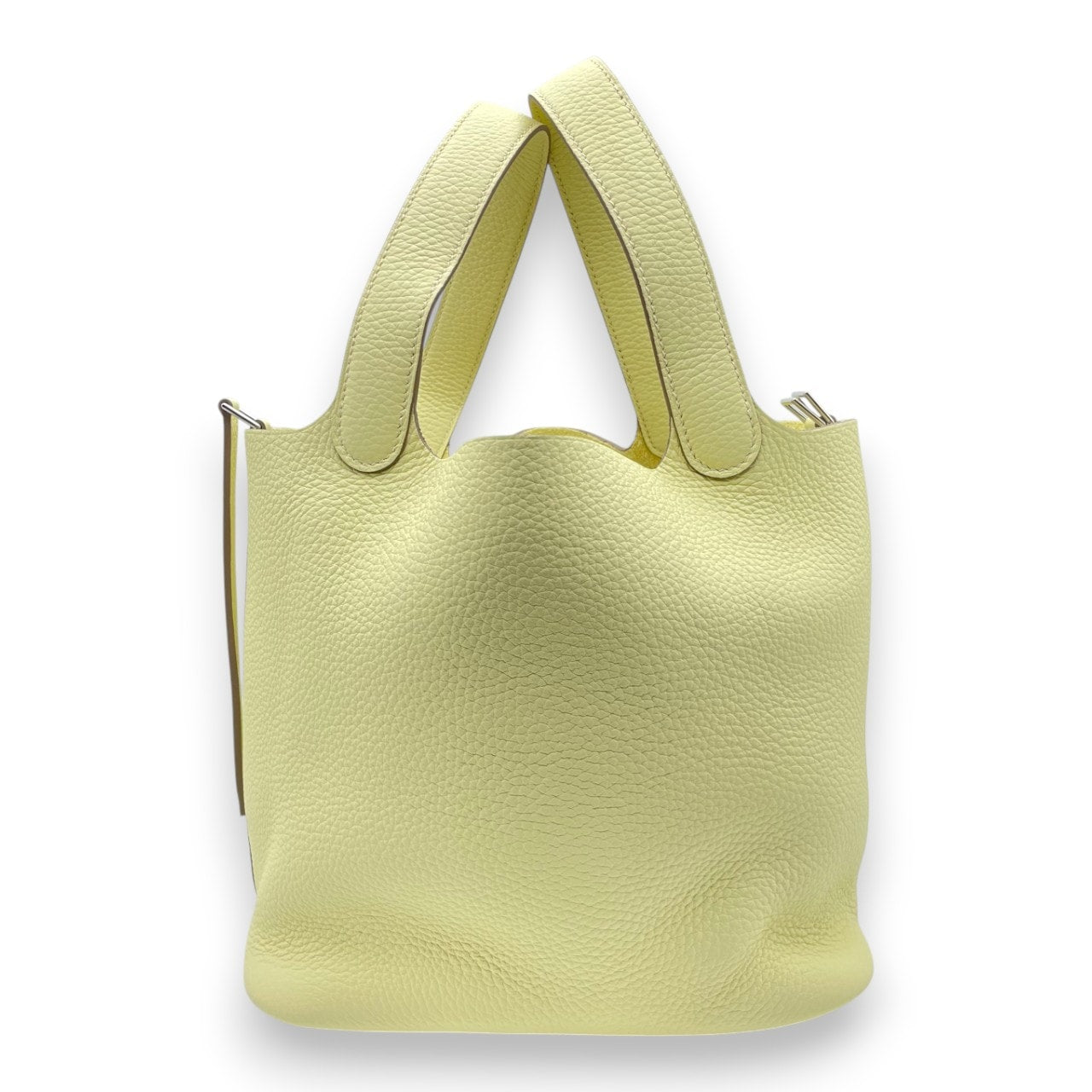 Pre-owned Hermes Picotan Lock MM Jaune Milton Taurillon Clemence Silver hardware K stamp