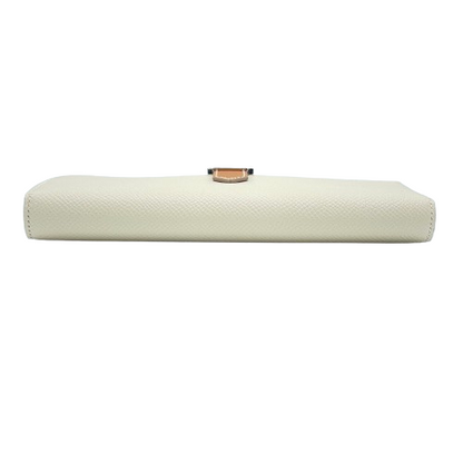 [Cash Special Price] Hermes Bean Souffle Cre x Gold Silver Fittings U Engraved