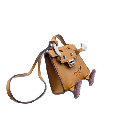 Hermes Bijude Sac Keridor 천연 세이블/오렌지/나탈/벽돌 Vota Delacto Silver Metal Fittings U Engraved