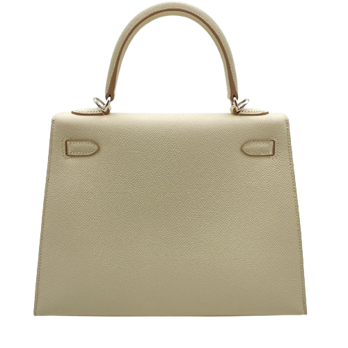 Pre-Owned Hermes Kelly 25 Cre Epson Silver Fittings U Engraved
