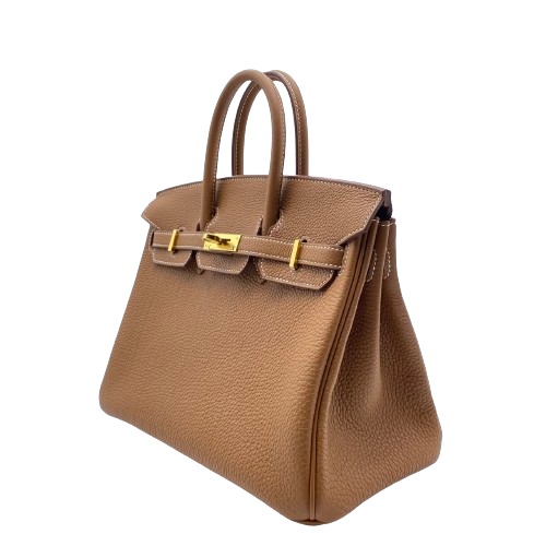 Pre-Owned Hermes Birkin 25 Gold Togo Gold Hardware B Engraved
