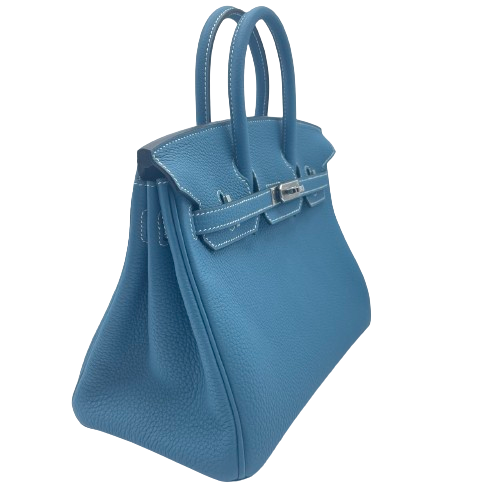 Hermes Birkin 25 New Blue Gene Torillon Clemence Silver Metal Fittings W 새로
