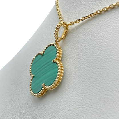 Pre-Owned [List price or less] Van Cleef & Arpels Magic Alhambra Long Necklace 1 Motif VCAR03MG00 18K Yellow Gold Malachite