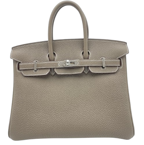 [現金價格]愛馬仕·伯金（Hermes Birkin）25 Etoup dogo銀金屬配件W刻