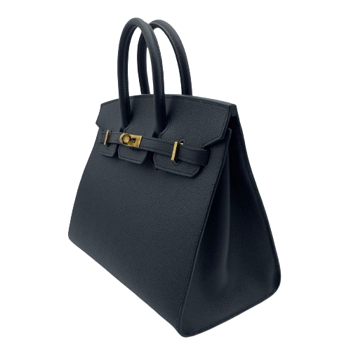 Hermes Birkin 25 Noir Epson Gold Hardware B가 새겨 져 있습니다