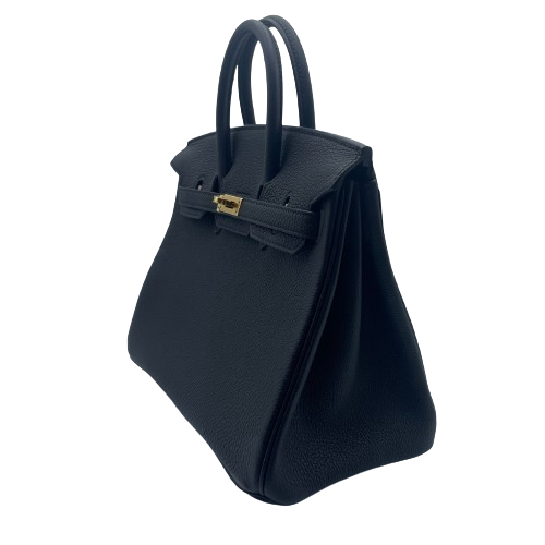 [現金價格]愛馬仕·伯金（Hermes Birkin）25黑色多哥金色硬件W刻有