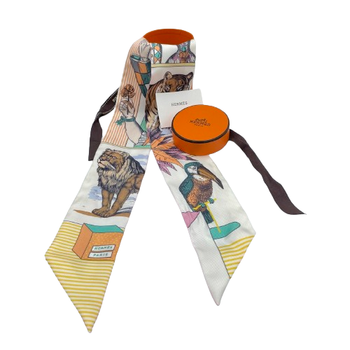헤르메스 Twilly Grand Theatre Nouveau White/Yellow Silk