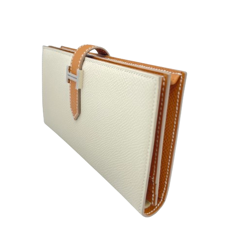 [Cash Special Price] Hermes Bean Souffle Cre x Gold Silver Fittings U Engraved