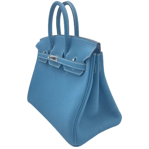 Hermes Birkin 25 New Blue Gene Torillon Clemence Silver Metal Fittings W 새로