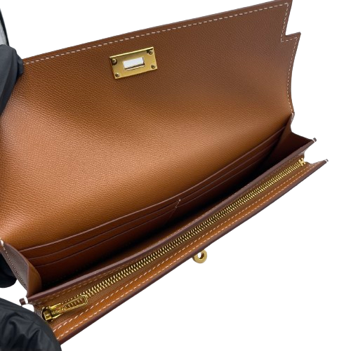 エルメス ケリーポケットロング ゴールド ヴォーマダム ゴールド金具 W刻印