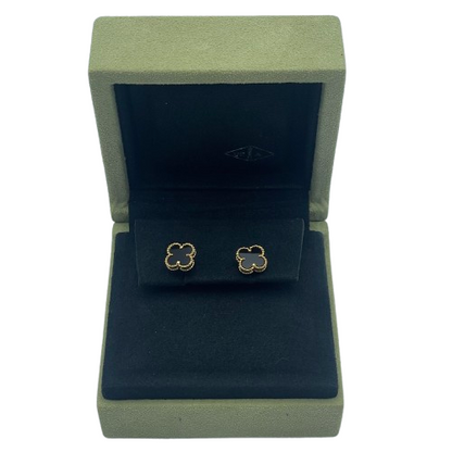 Pre-Owned [Under list price! 】Van Cleef & Arpels Sweet Alhambra VCARA44900 Yellow Gold Onyx Earrings