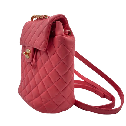 プレオウンド CHANEL シャネル バックパック W18 ピンク ラムスキン ゴールド金具