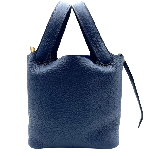 Hermes Picotin Lock PM Bleu Dupoles Torillon Clemence Gold Hardware B 조각.