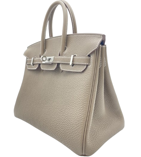 [現金價格]愛馬仕·伯金（Hermes Birkin）25 Etoup dogo銀金屬配件W刻