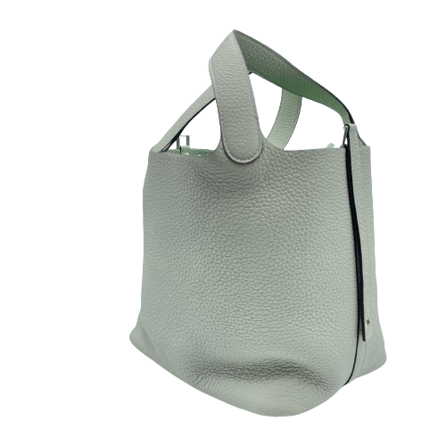[現金特價]愛馬仕皮皮蛋白鎖MM Grineve Torillon Clemence Silver Fittings B刻