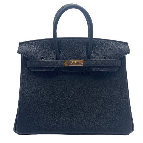 [現金價格]愛馬仕·伯金（Hermes Birkin）25黑色多哥金色硬件W刻有