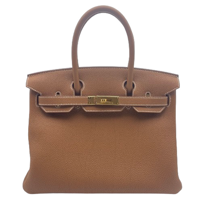 Hermes Birkin 30 골드 토고 골드 ​​하드웨어 w 새로워졌습니다