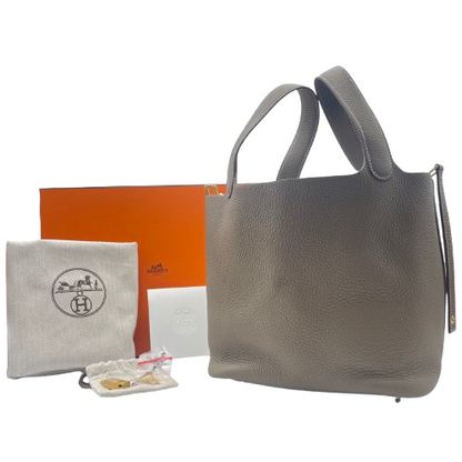 Hermes Picotin Lock MM Etoupe Torillon Clemence Gold 하드웨어 W 새