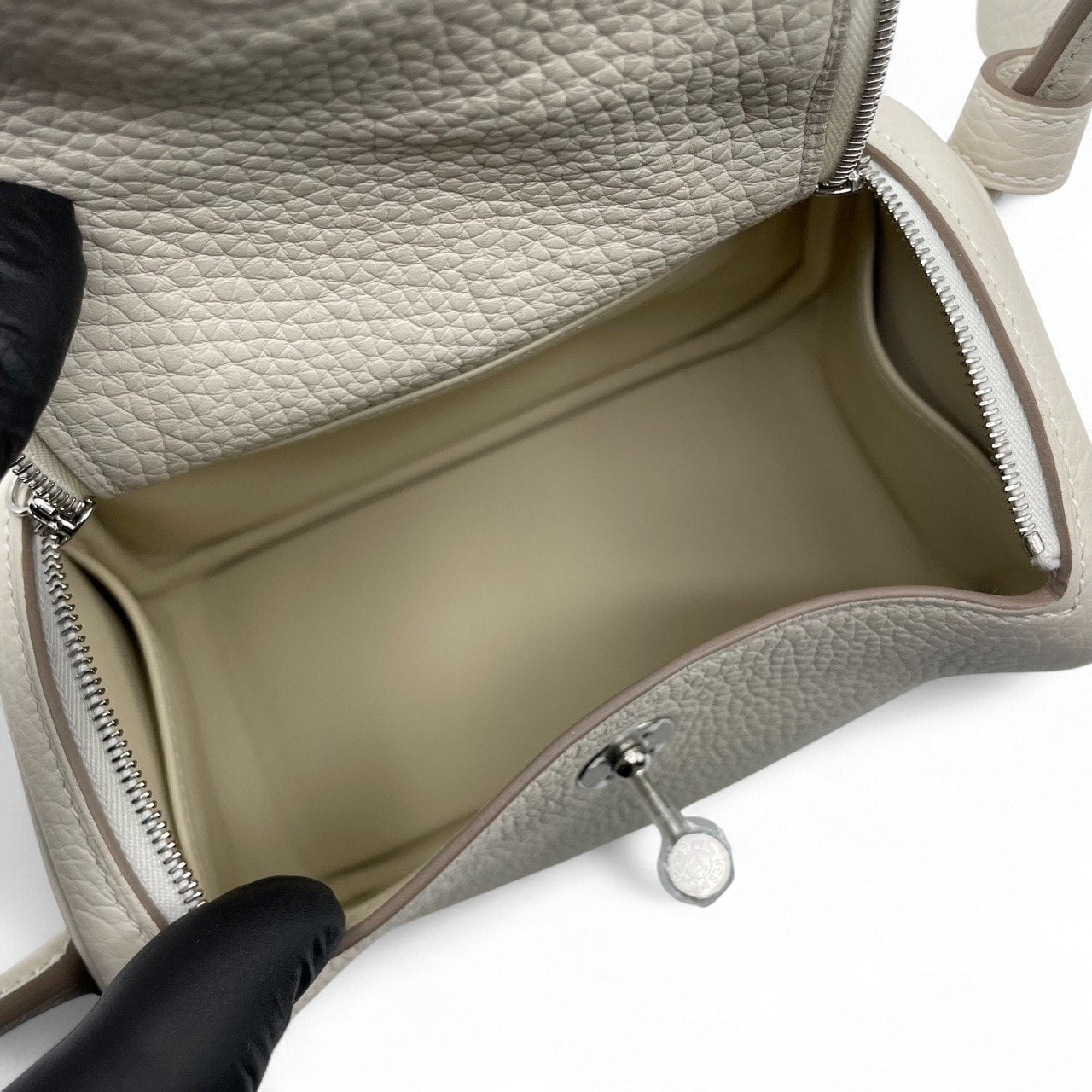 중고 에르메스 린디 미니 20 클렛 토리옹 클레멘스 실버 하드웨어 K 스탬프