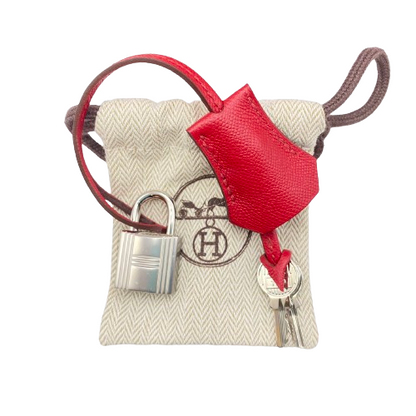 Pre-Owned Hermes Kelly 25 Serie Verso Rouge Pimant/Rose Shocking Vauge Epson Silver Fittings B Engraved