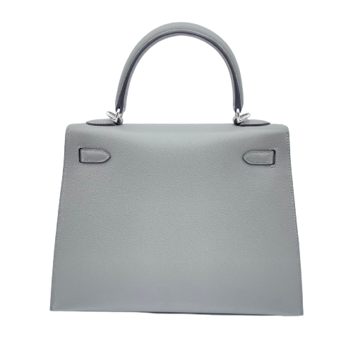 Pre-Owned Hermes Kelly 25 Grimeyer Madame Calfskin Silver Fittings W Engraved Outer Sewing