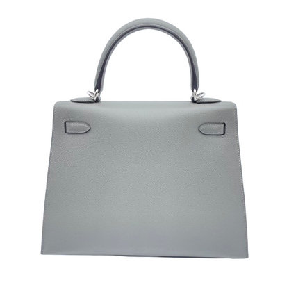 Pre-Owned Hermes Kelly 25 Grimeyer Madame Calfskin Silver Fittings W Engraved Outer Sewing