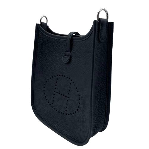[Cash Special Price] Hermes Mini Evelyn TPM Torillon Clemence Noir Silver Fittings B Engraved