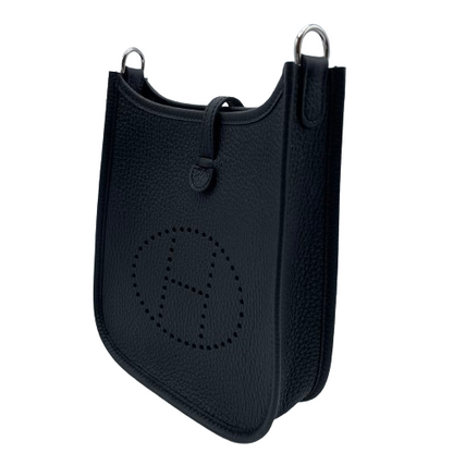 [Cash Special Price] Hermes Mini Evelyn TPM Torillon Clemence Noir Silver Fittings B Engraved