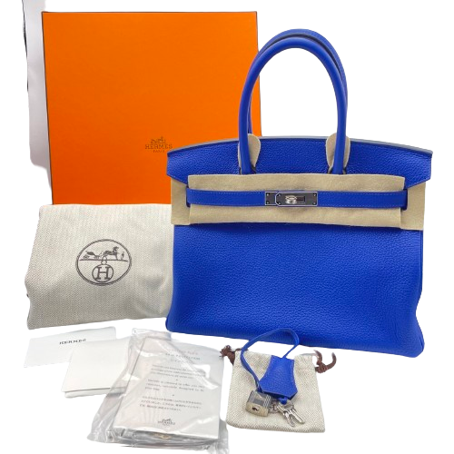 [現金特別價格]愛馬仕·伯金（Hermes Birkin）30藍色皇家多哥銀色配件