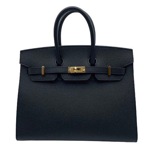 Hermes Birkin 25 Noir Epson Gold Hardware B가 새겨 져 있습니다