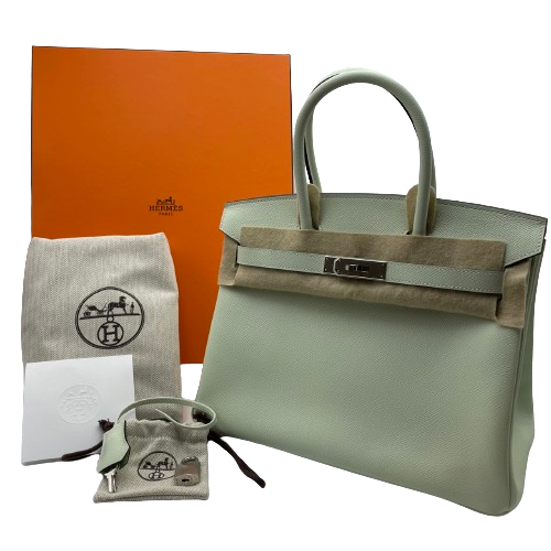 Hermes Birkin 30 Veilfizz Vaud Epson Silver Metal Fittings B 조각.