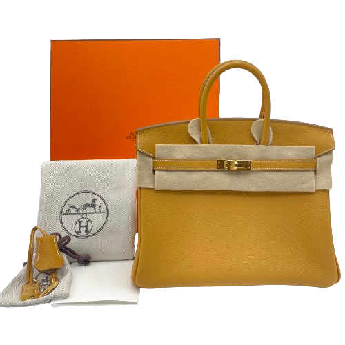 Hermes Birkin 25 Natural Sable Togo Gold 하드웨어 W 새로