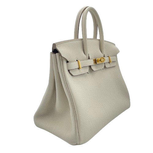 Hermes Birkin 25 Pershman Togo Gold 하드웨어 W는 새겨 져 있습니다