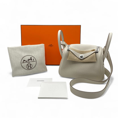 중고 에르메스 린디 미니 20 클렛 토리옹 클레멘스 실버 하드웨어 K 스탬프