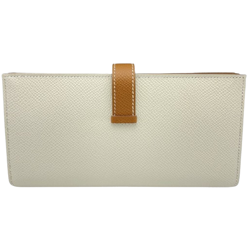 [Cash Special Price] Hermes Bean Souffle Cre x Gold Silver Fittings U Engraved