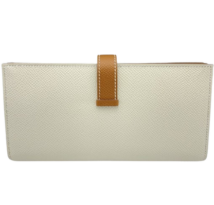 [Cash Special Price] Hermes Bean Souffle Cre x Gold Silver Fittings U Engraved