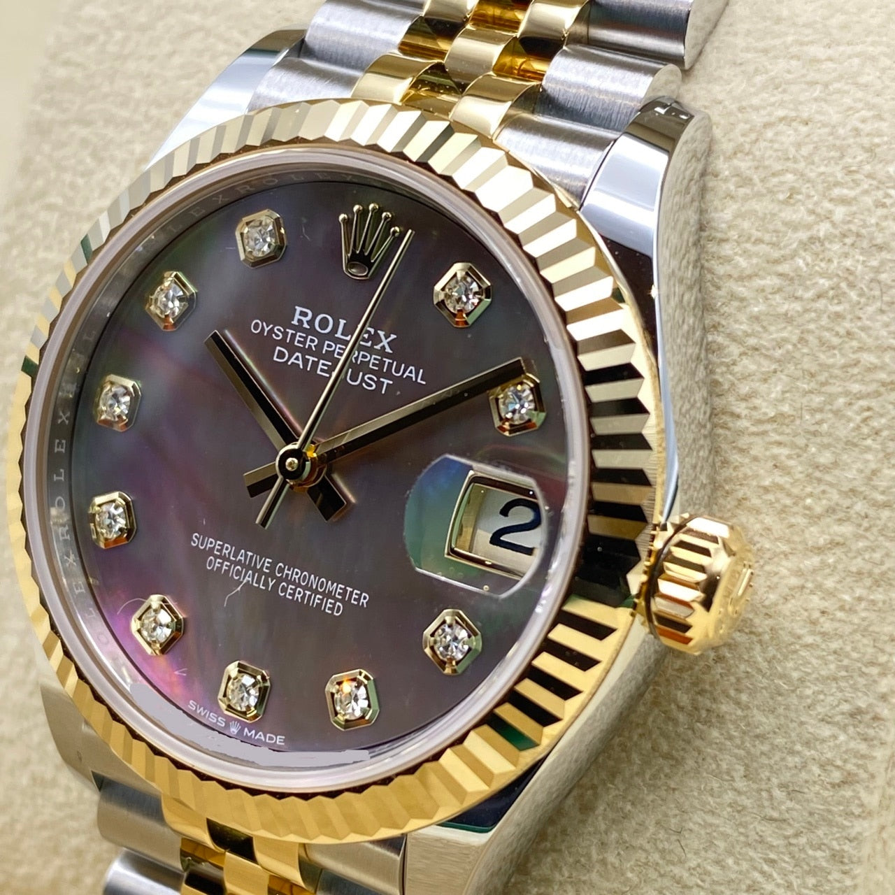 Rolex Datejust 278273 Black Mother of Pearl Jubilee Bracelet 31mm