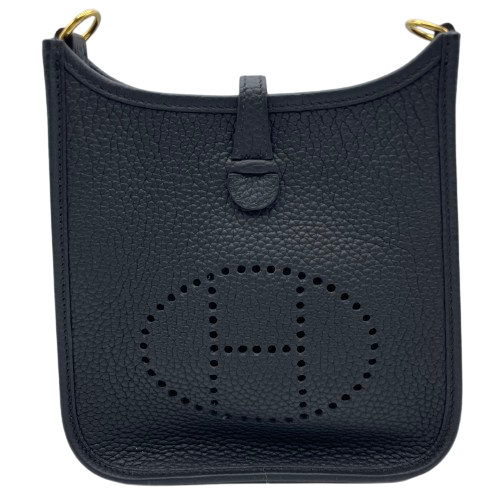 Pre-Owned Hermes Evelyn TPM Noir Torillon Clemence Gold Hardware Z Engraved