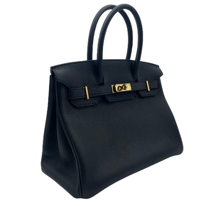 Pre-Owned Hermes Birkin 30 Noir Togo Gold Hardware X Engraved