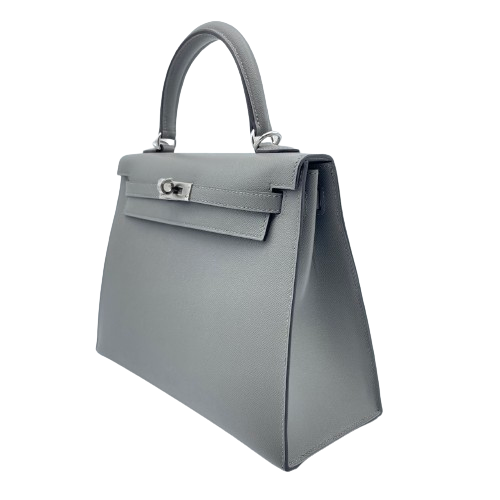 Pre-Owned Hermes Kelly 25 Grimeyer Madame Calfskin Silver Fittings W Engraved Outer Sewing
