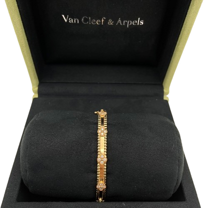 Van Cleef & Arpels Perle Sweet Clover Bracelet Small Model VCARP6X100 18K 로즈 골드/다이아몬드