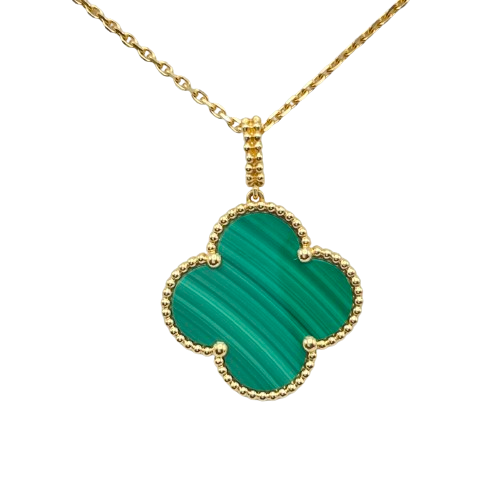 Pre-Owned [List price or less] Van Cleef & Arpels Magic Alhambra Long Necklace 1 Motif VCAR03MG00 18K Yellow Gold Malachite