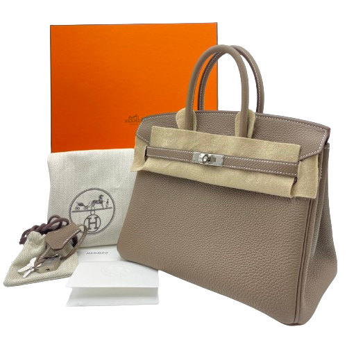 [現金價格]愛馬仕·伯金（Hermes Birkin）25 Etoup dogo銀金屬配件W刻