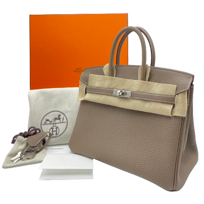 [現金價格]愛馬仕·伯金（Hermes Birkin）25 Etoup dogo銀金屬配件W刻