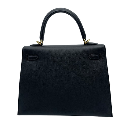 Pre-Owned [Cash Price] Hermes Kelly 25 Noir Epson Gold Hardware B Engraved