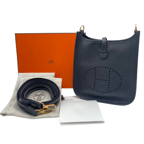 愛馬仕（Hermes）Mini Evelyn TPM Noir Torillon Clemence Gold Hardware w刻了