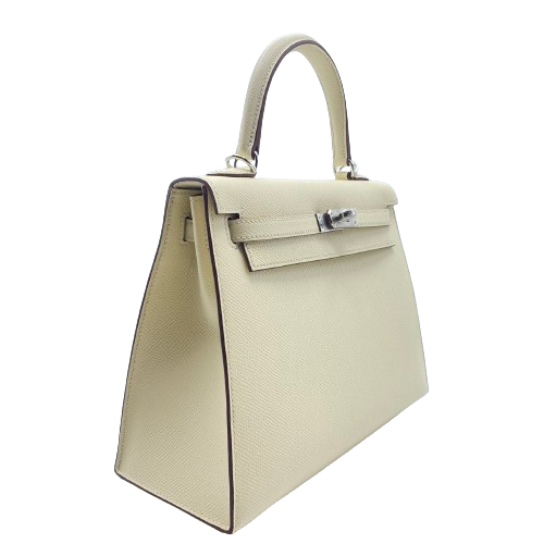 Pre-Owned Hermes Kelly 25 Nata Vaugh Epson Silver Fittings