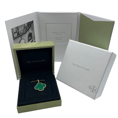 Pre-Owned [List price or less] Van Cleef & Arpels Magic Alhambra Long Necklace 1 Motif VCAR03MG00 18K Yellow Gold Malachite