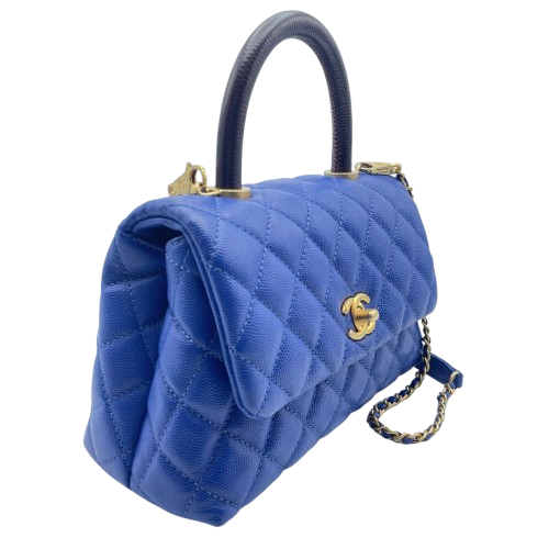 Chanel Coco Handle 鱼子酱皮肤蓝色