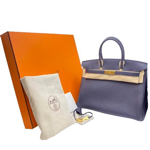 Hermes Birkin 35 Brunuit Togo Gold 하드웨어 W는 새겨 져 있습니다